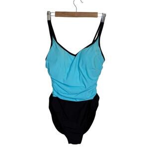 Trimshaper Swimsuit Women 10 Teal‎ Blue Beach Vacation Resort Cruise Summer Sand